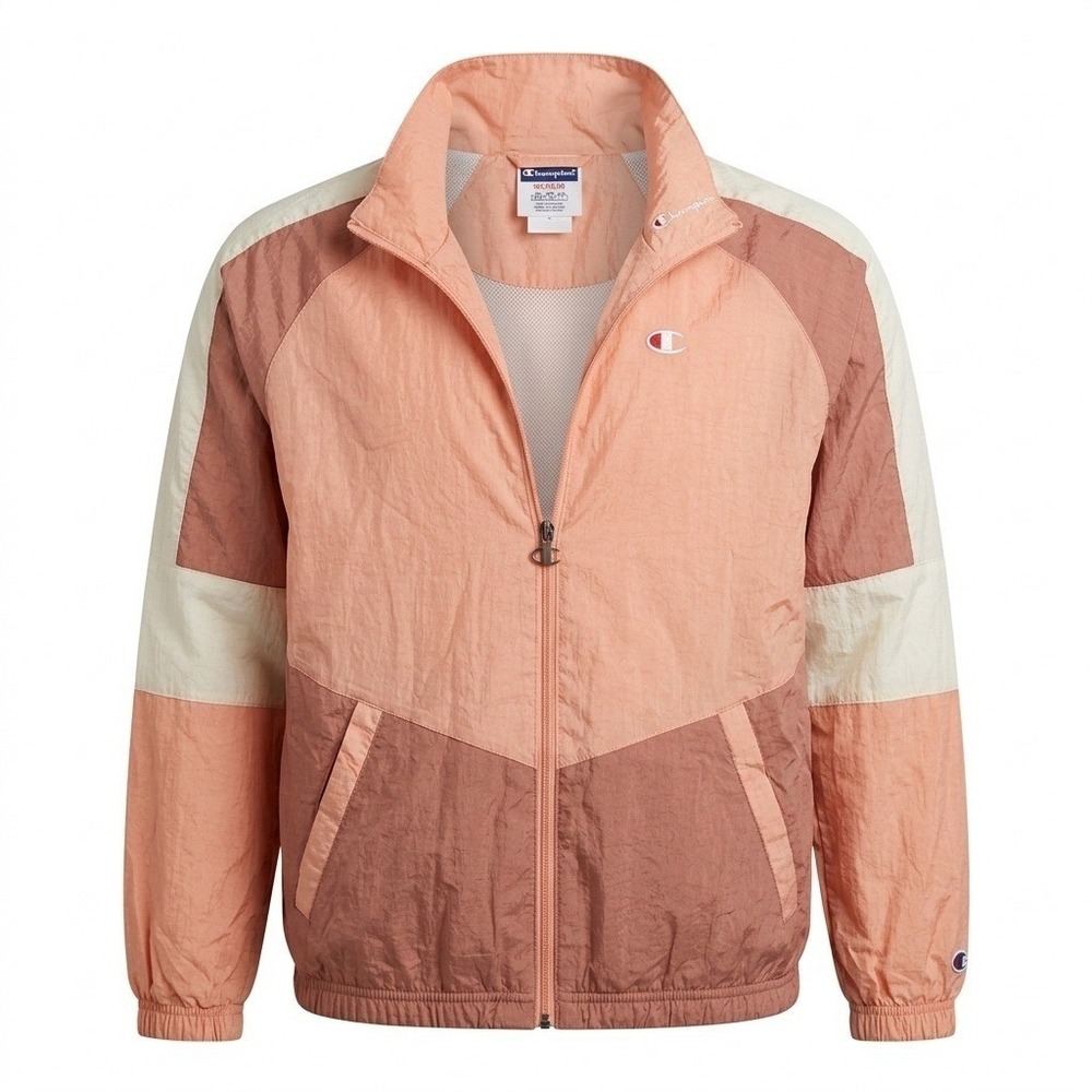Champion Windbreaker Jacket Men's M Peach White Colorblock NWT Full Zip